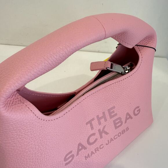 Marc Jacobs Women's Ribbon Pink The Mini Sack Leather Top Handle Bag Authentic - Picture 8 of 16